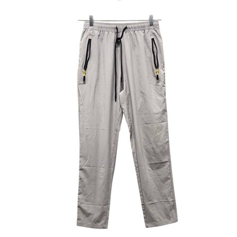 NWT Athletic Gray Lightweight Jogger Pants Mens Small Zipper Travel Active